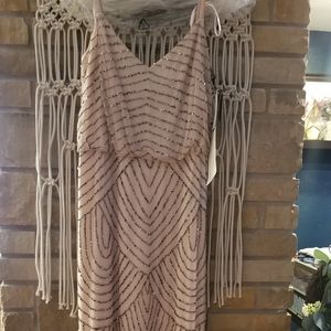 Arianna Papell Art Deco Blouson beaded gown